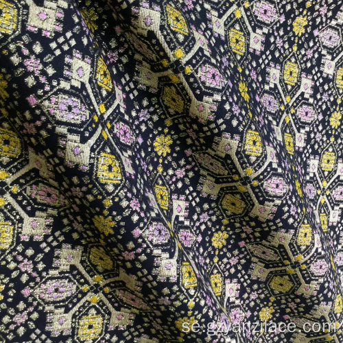 Svartguld Dubbel Kind Jacquard Brocade Fabric